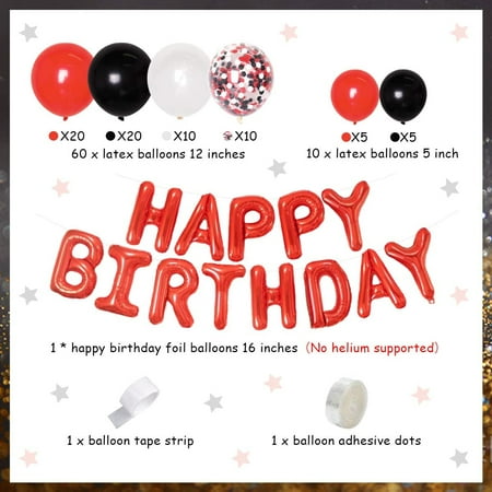 Red Black and White Party Decorations for Men Women Birthday Balloon Garland Arch Kit for Racing Car Video Game Birthday Party Supplies with Happy Birthday Balloon Banner Red Black and White Party Decorations for Men Women Birthday Balloon Garland Arch Kit for Racing Car Video Game Birthday Party Supplies with Happy Birthday Balloon Banner